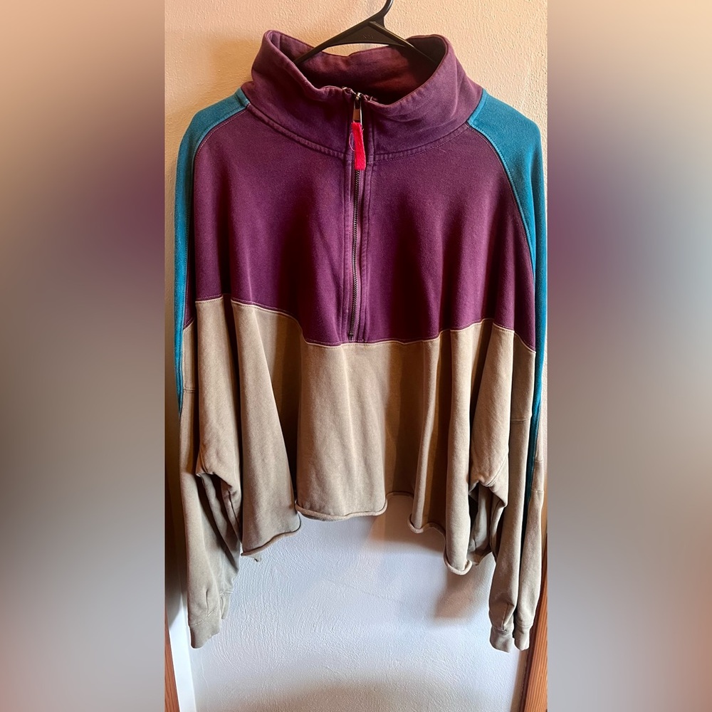 natural life | colorblock half zip